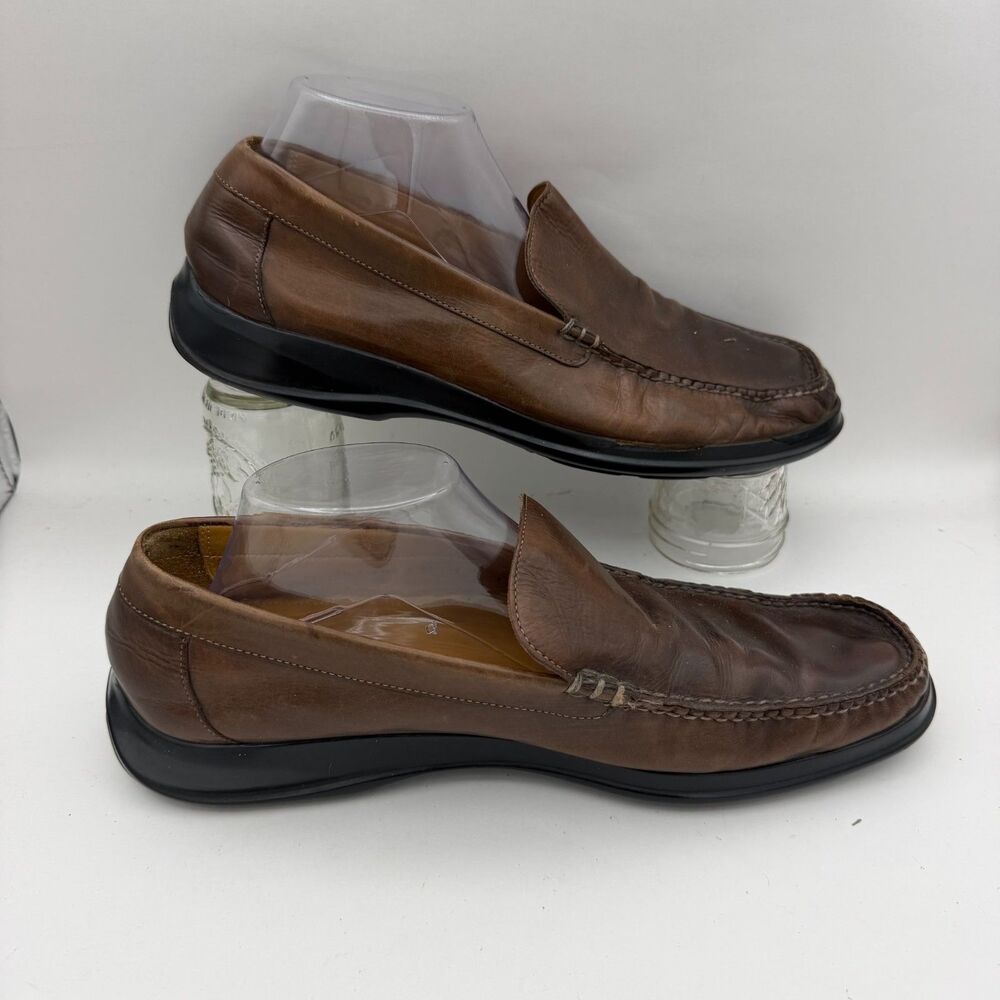 Cole Haan NikeAir Men's 11M Brown Leather Slip On Loafers Comfort Dress Shoes